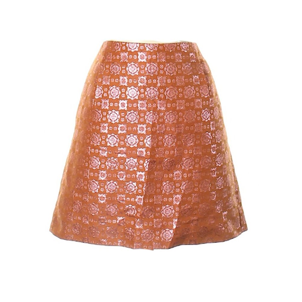 J. Crew Orange Metallic Silk Skirt Size 4